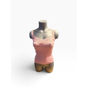 Women's vintage Express Pink Lace Trim Camisole Tank Top xs